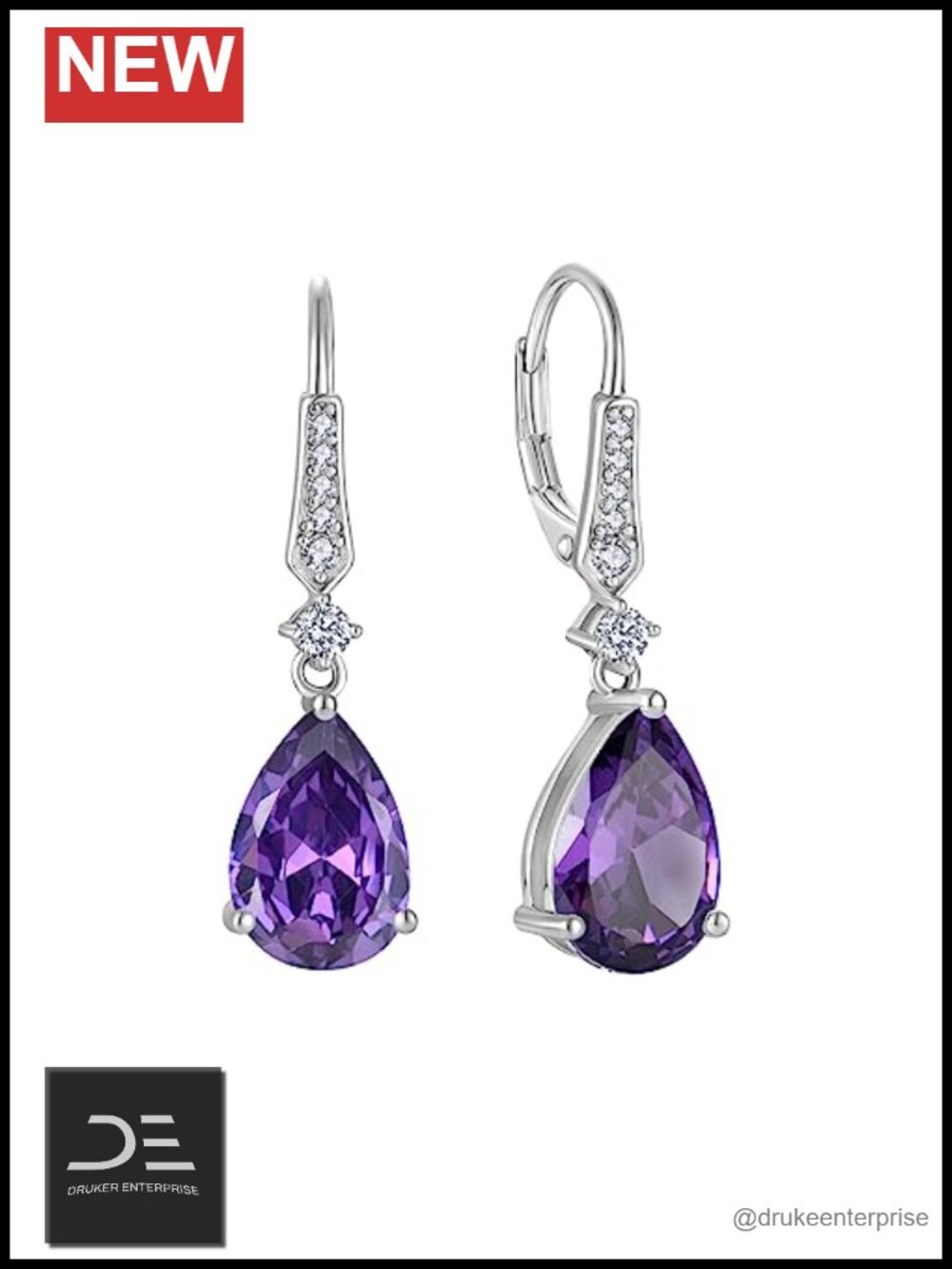 925 Sterling Silver Birthstone Drop Dangle Earrings Women Leverback
